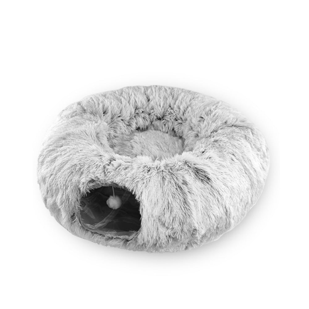 Plush Collapsible Tunnel Bed for indoor cats — MEWSWELL